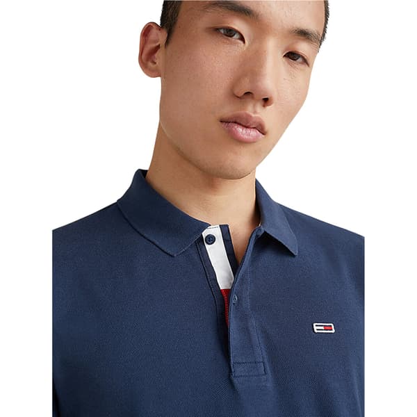 Tommy Jeans Herr Kragad Slim Pikétröja S Marinblå Navy S