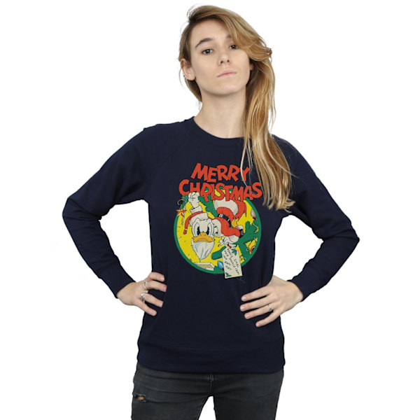 Disney Dam/Kvinnor Kalle Anka God Jul Sweatshirt L N Navy Blue L
