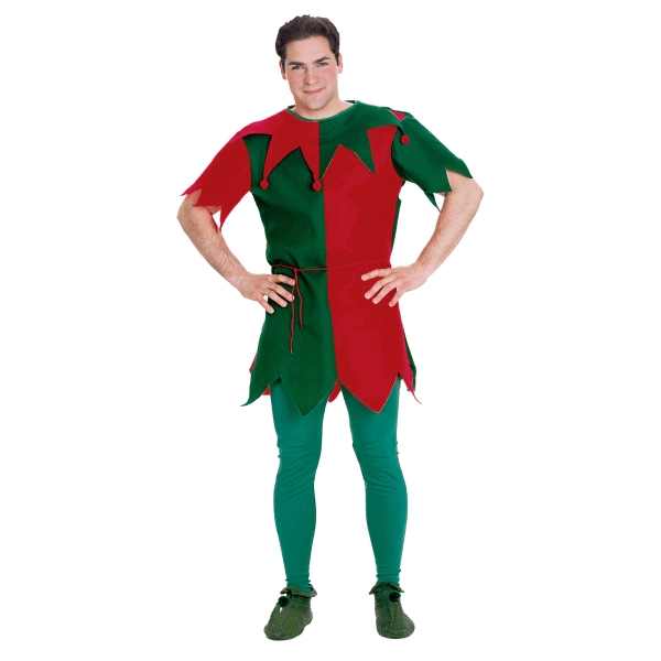 Bristol Novelty Unisex Adult Classic Elf Costume One Size Röd/G Red/Green One Size