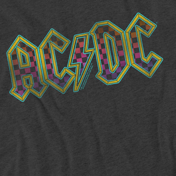 AC/DC Unisex Vuxen Schackrutig Gradient Logo T-Shirt S Kolgrå Charcoal S