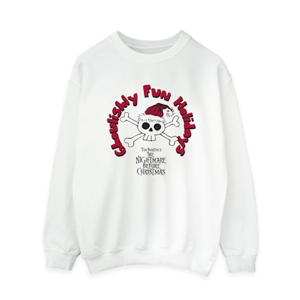 Disney Dam/Damer The Nightmare Before Christmas Ghoulishly Fun Holidays Sweatshirt L Vit White L