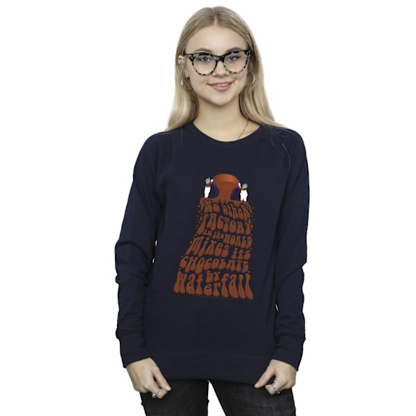 Willy Wonka Dam/Damer Choklad Vattenfall Sweatshirt M Marinblå Navy Blue M