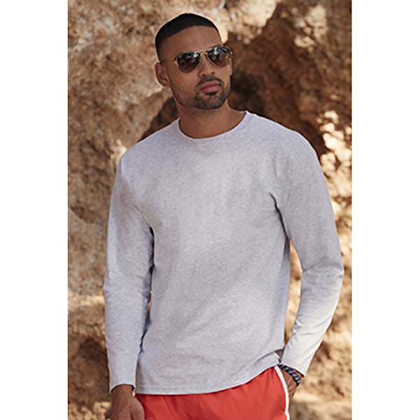 Herr Value Långärmad Casual T-shirt X Large Grey Marl Grey Marl X Large