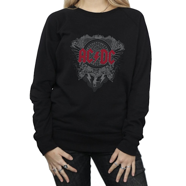 AC/DC Dam/Kvinnor Svart Ice Med Röd Sweatshirt XXL Svart Black XXL