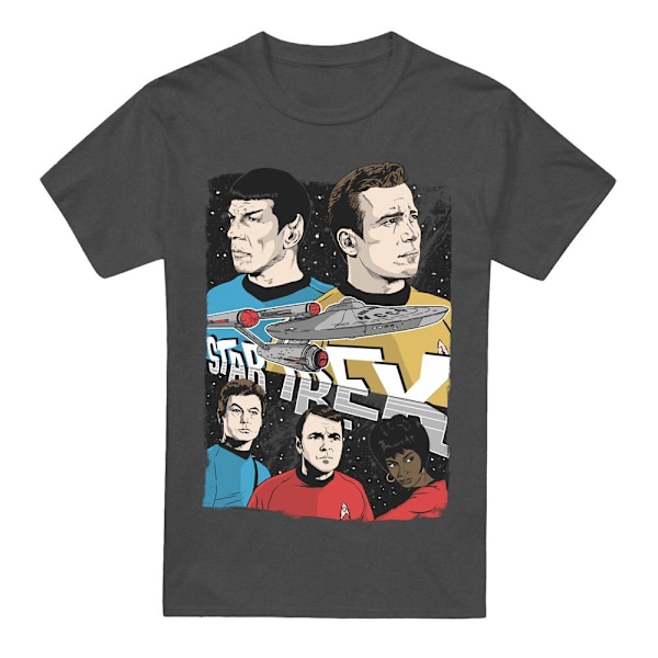 Star Trek Unisex Vuxen Illustrerad Besättning T-Shirt S Kolgrå Charcoal S