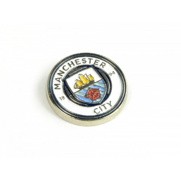 Manchester City FC:s officiella fotbollsmärke med nål En one size M Multicoloured One Size