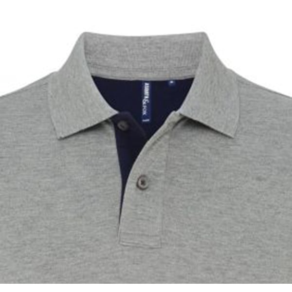 Asquith & Fox Klassisk passform Kontrast Poloskjorta M Heather/ N Heather/ Navy M