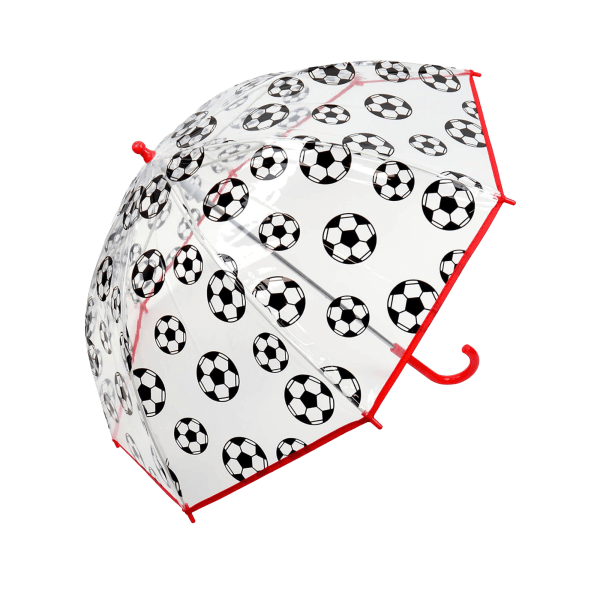 Drizzles Barn/barn fotboll Dome Paraply One Size Clear/R Clear/Red One Size