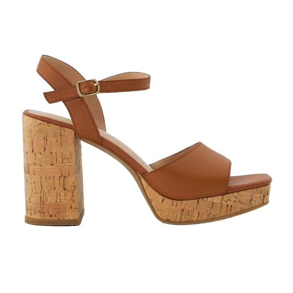 Dune London Dam Jacuzzi Läder Platåblock Sandal Tan 7 UK