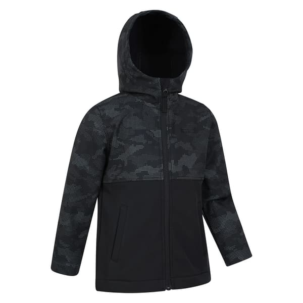 Mountain Warehouse Barn/Barn Exodus Kamouflage Soft Shell Black 3-4 Years