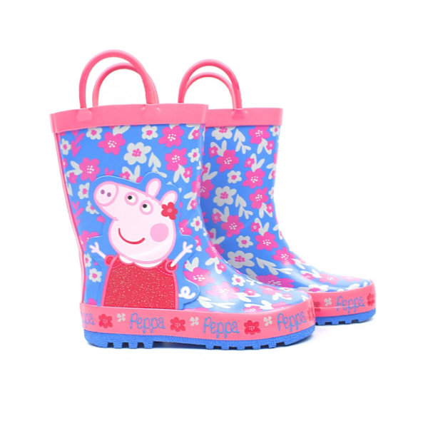 Greta Gris Flickor Blomma Gummistövlar 4 UK Barn Blå/Rosa Blue/Pink 4 UK Child