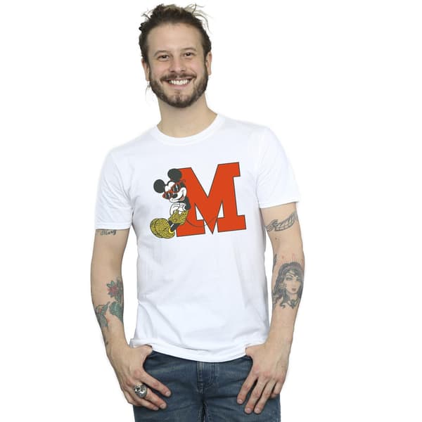 Disney Herr Mickey Mouse Leopard Byxor T-Shirt L Vit White L