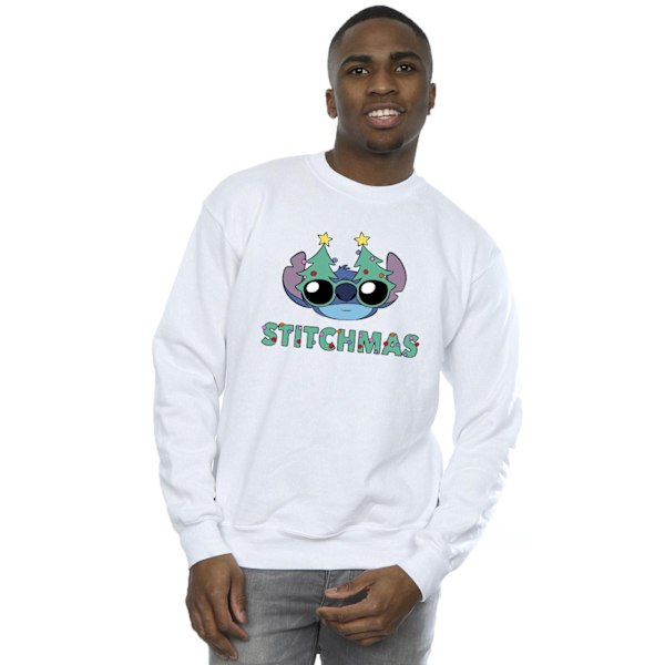 Disney Herr Lilo & Stitch Stitchmas Glasögon Sweatshirt 4XL Vit White 4XL