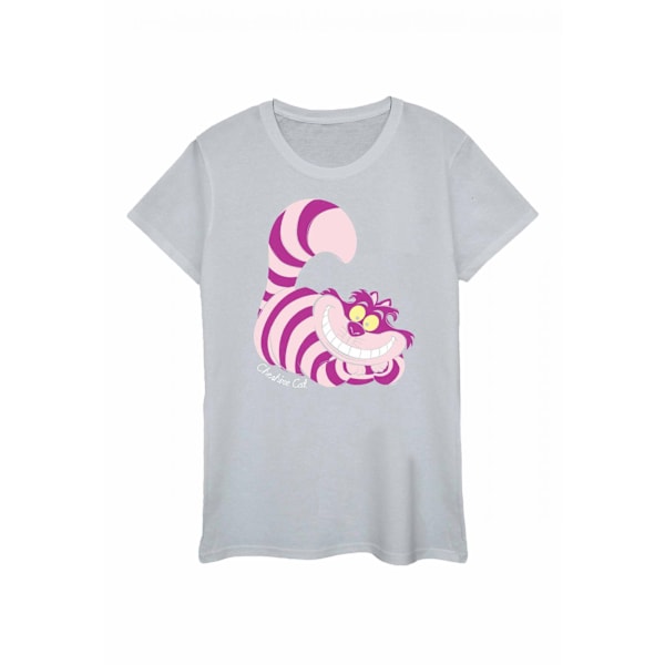 Alice i Underlandet Dam/Dam Cheshire Cat Fitted T-Shirt L Heather Grey/Pink/Purple L