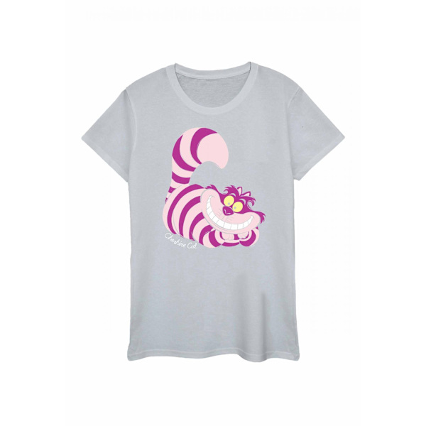 Alice i Underlandet Dam/Dam Cheshire Cat Fitted T-Shirt M Heather Grey/Pink/Purple M