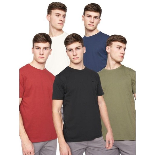 Bewley & Ritch Herr Bonucci T-shirt (pack om 5) XL Vit/Blå/R White/Blue/Red/Black/Green XL