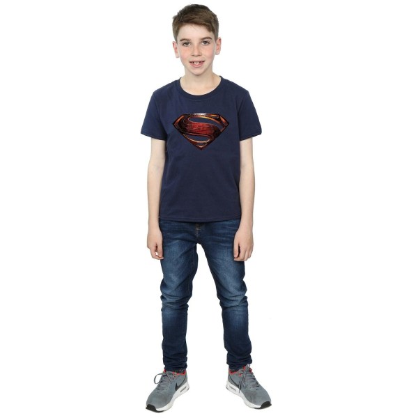 Superman Boys Logotyp bomull T-shirt 5-6 år Marinblå Navy Blue 5-6 Years