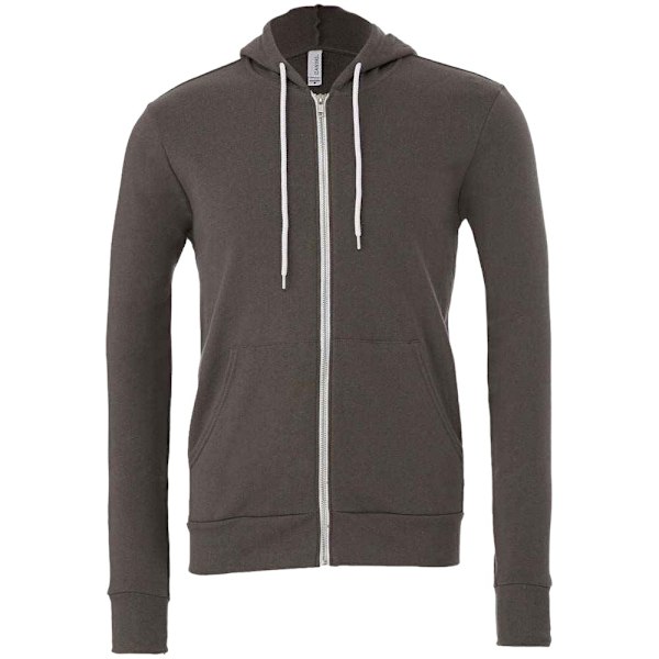 Bella + Canvas Vuxen Unisex Full Zip Hoodie XL Asfalt Asphalt XL