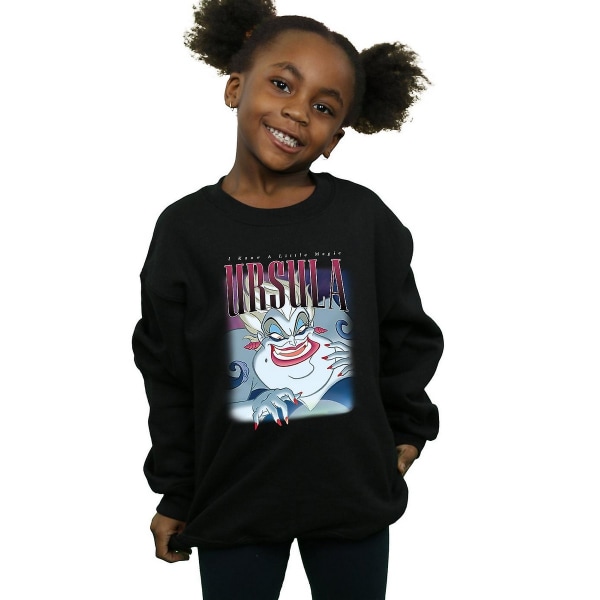 The Little Mermaid Girls Ursula Montage Cotton Sweatshirt 12-13 Black 12-13 Years