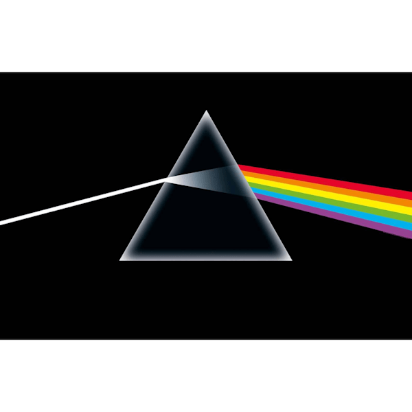 Pink Floyd Dark Side Of The Moon Textil Affisch 106cm x 70cm Svart Black/Rainbow 106cm x 70cm