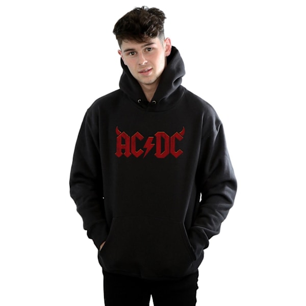 AC/DC Herr Horns Logo Hoodie S Svart Black S