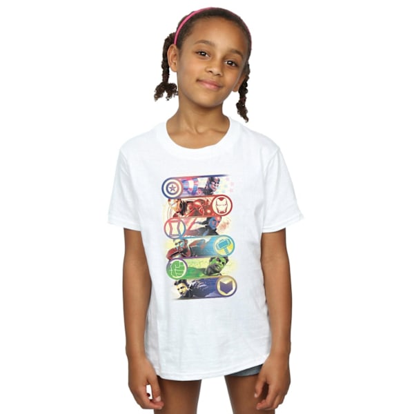 Marvel Girls Avengers Endgame Original Heroes Bomull T-shirt 9- White 9-11 Years