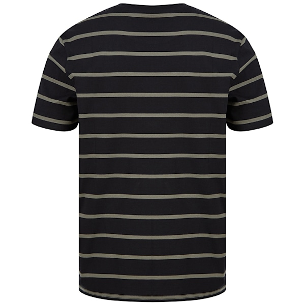 Front Row Unisex Randig T-shirt M Svart/Khaki Black/Khaki M