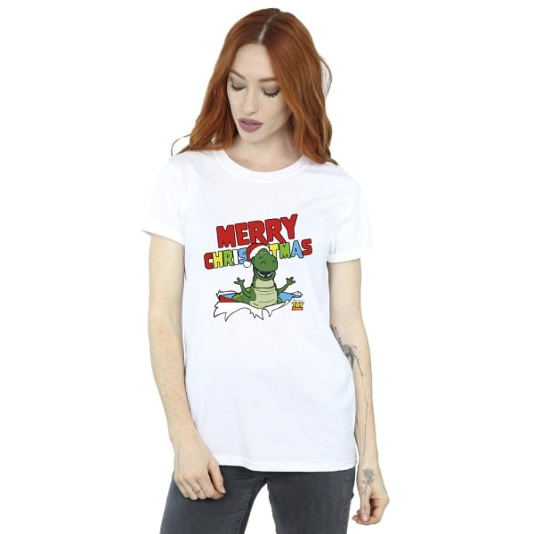 Disney Dam/Kvinnor Toy Story Rex Jul Burst Bomull Pojkvän T-shirt White S