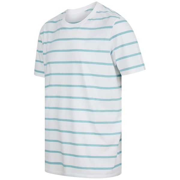 Front Row Unisex Vuxen Randig T-shirt XS Vit/Äggblå White/Duck Egg Blue XS