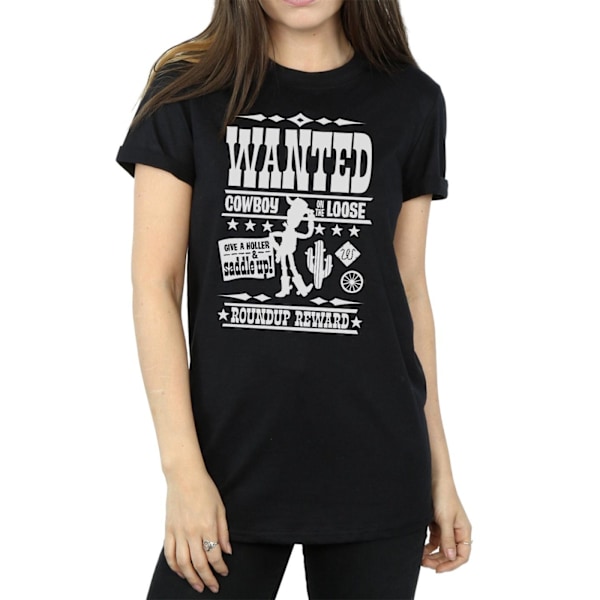 Disney Womens/Ladies Toy Story Wanted Poster Bomull Boyfriend T Black M