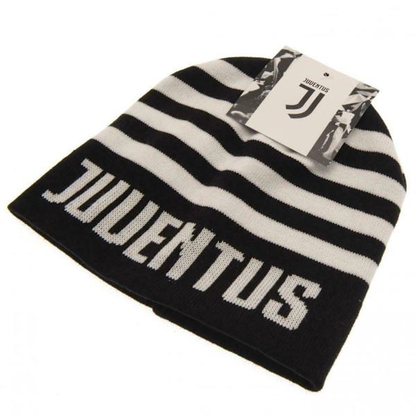 Juventus FC Randig Mössa One Size Svart/Vit Black/White One Size