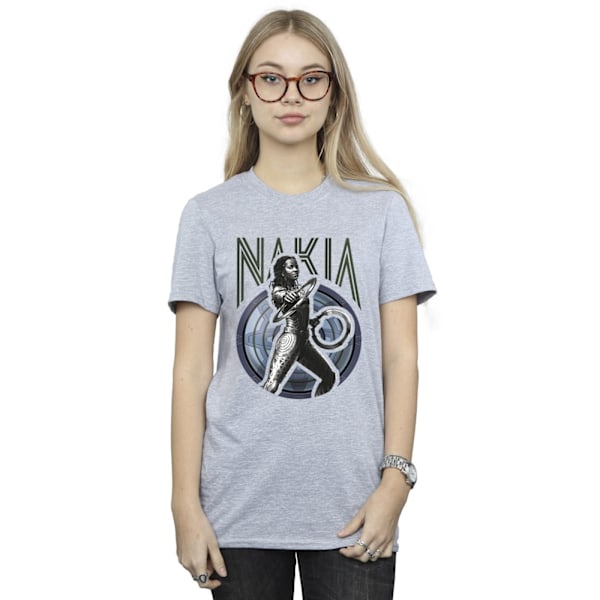 Marvel Dam/Damer Wakanda Forever Nakia Shield Bomull Boyfriend T-Shirt S Sports Grey Sports Grey S