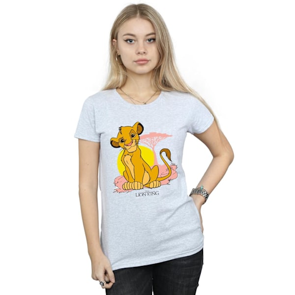 Disney Dam/Kvinnor Lejonkungen Simba Pastell Bomull T-shirt Sports Grey XXL