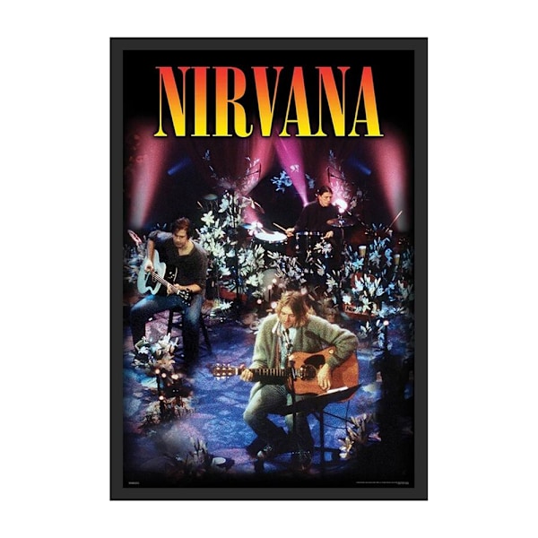 Nirvana Unplugged Inramad Poster 35cm x 45cm x 1.7cm Flerfärgad Multicoloured 35cm x 45cm x 1.7cm