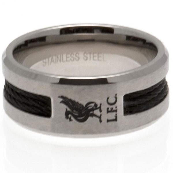 Liverpool FC Black Inlay Ring Liten Silver Silver Small