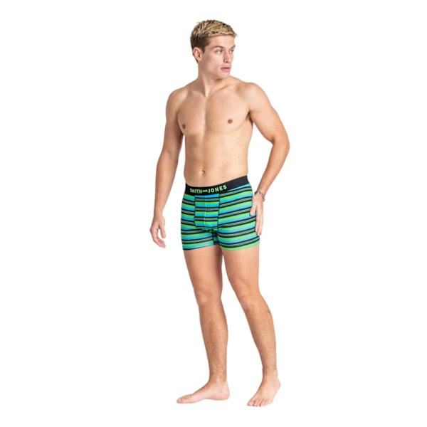 Smith & Jones Herr Riggon Boxershorts med Blandade Mönster (Förpackning o Green/Blue/Black L