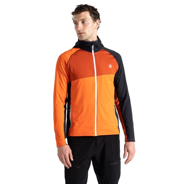 Dare 2B Mens Touring Hooded Stretch Full Zip Jacket L Puffins O Puffins Orange/Rooibos Tea L