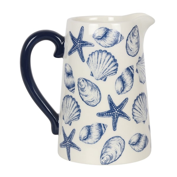Something Different Coastal Charm Seashells Keramik Blomkruka White/Blue 18cm x 12cm x 17cm
