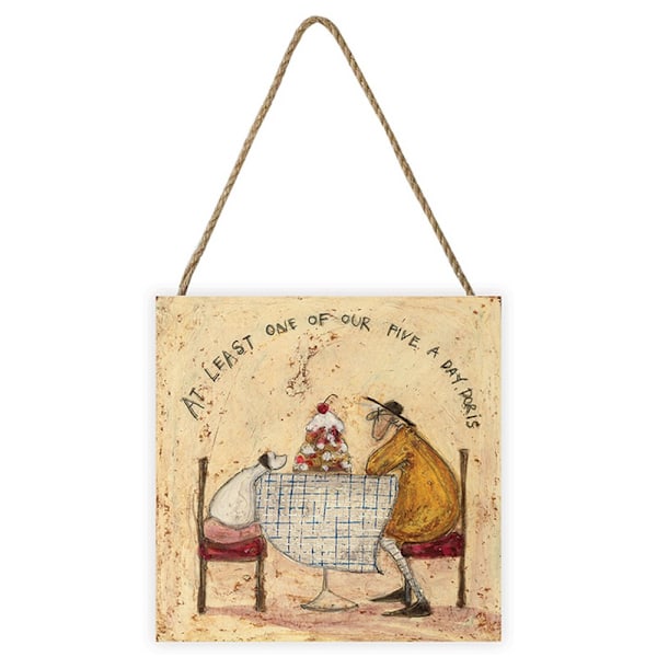 Sam Toft Minst En Av Våra Fem Dagliga Doris Träblock 20cm Beige/Brown/White 20cm x 20cm x 2.7cm