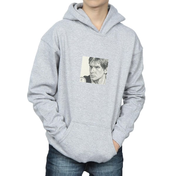Star Wars Boys Han Solo Drawing Hoodie 5-6 år Sports Grey Sports Grey 5-6 Years