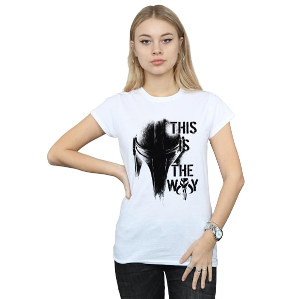 Star Wars Dam/Dam The Mandalorian The Way T-shirt i bomull White L