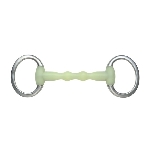 Shires Equikind Ripple Mullen Mouth Horse Eggbutt Snaffle Bit 4 Pale Green 4.5in