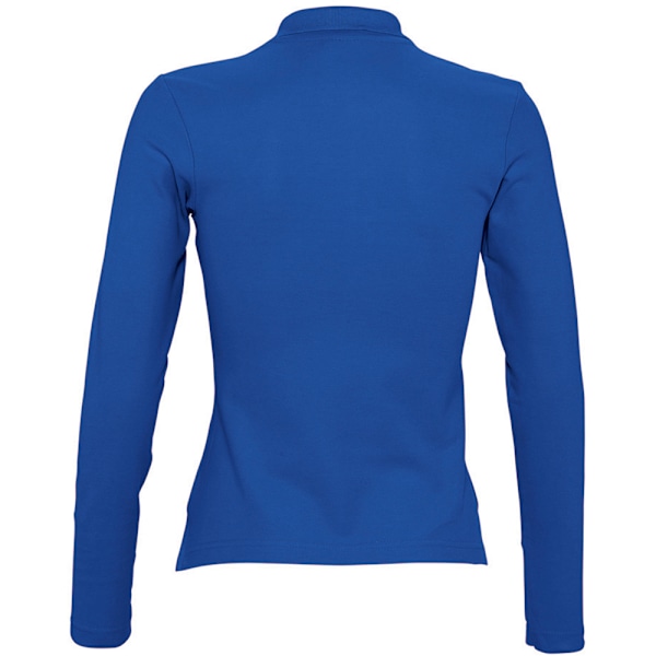 SOLS Dam/Kvinnor Podium Bomull Pique Långärmad Polotröja Royal Blue XL