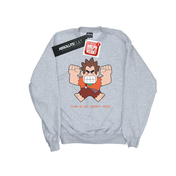 Disney Herr Wreck It Ralph Happy Face Sweatshirt 4XL Sports Grå Sports Grey 4XL