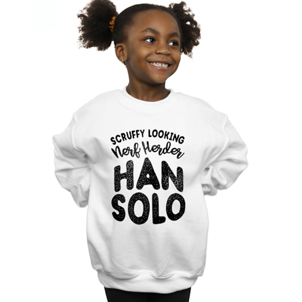 Star Wars Girls Han Solo Legends Tribute Sweatshirt 7-8 år W White 7-8 Years