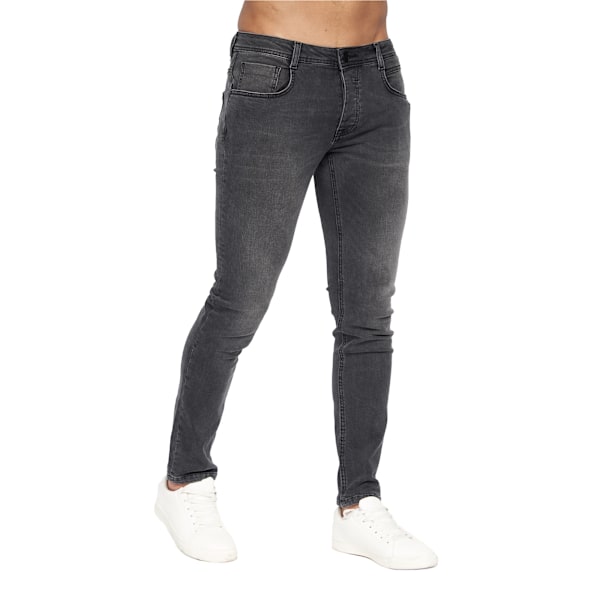 Crosshatch herr Malcolm Slim Jeans 32R mörk kol Dark Charcoal 32R