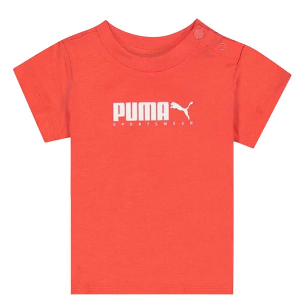 Puma Barn/Kids Logotyp Bomull Topp & Byxa Set 3-6 Månader Peach 3-6 Months