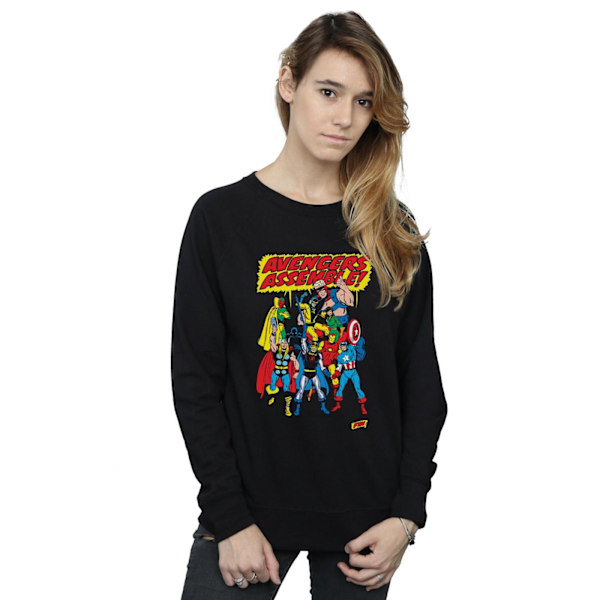 Marvel Comics Dam/Kvinnor Avengers Assemble Sweatshirt M Svart Black M