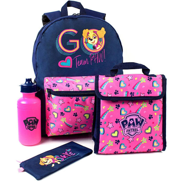 Paw Patrol Ryggsäcksset för Flickor (4-pack) One Size Rosa/Marinblå Pink/Navy One Size