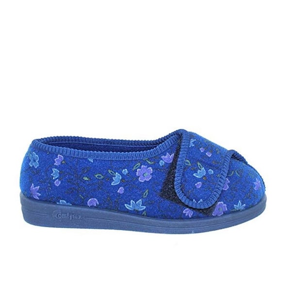 Comfylux Dam/Dam Davina Floral Superwide Tofflor 9 UK Na Navy Blue 9 UK